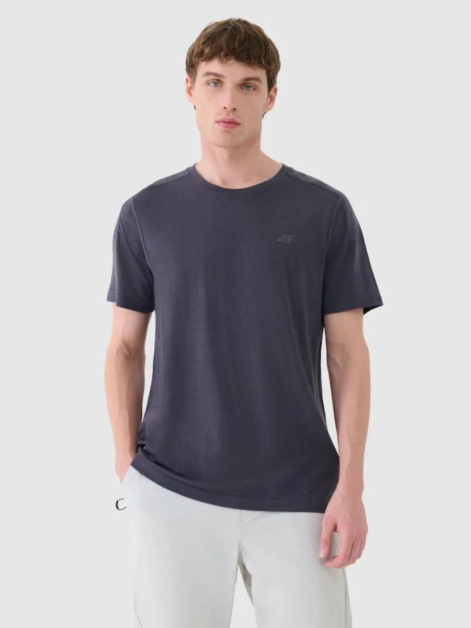 T-SHIRT MĘSKI 4F KOSZULKA TRENINGOWA Z WEŁNĄ MERINO TFTSM1268