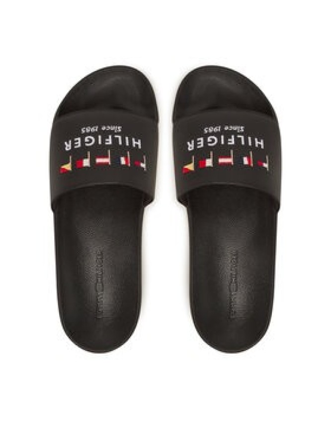 Tommy Hilfiger Klapki Flags Pool Slide FM0FM05431 Czarny