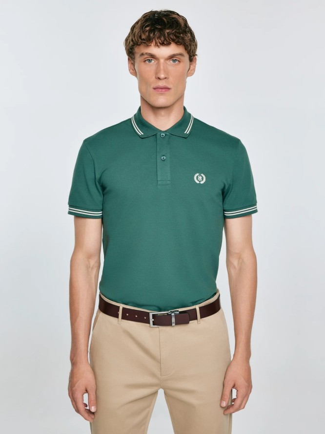 Koszulka męska polo zielona Poller 304