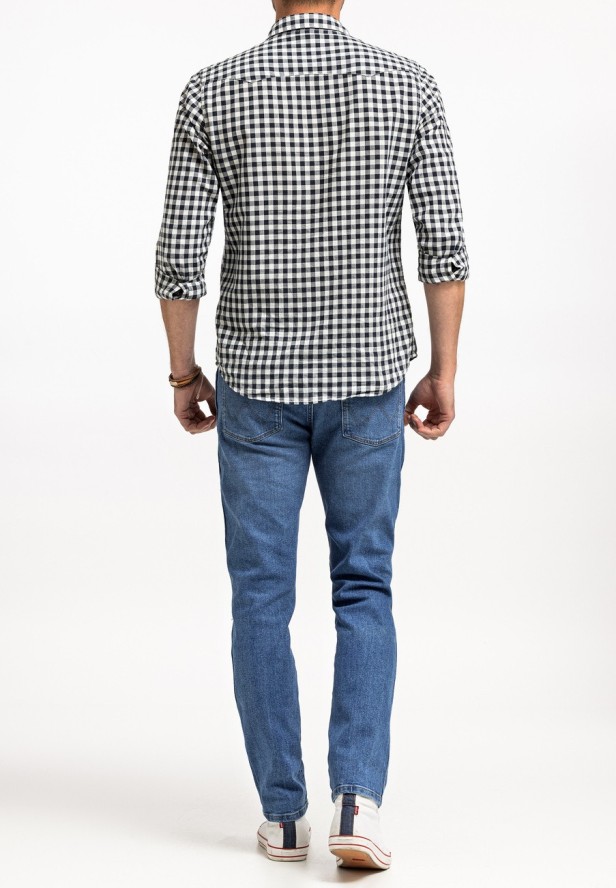 WRANGLER LARSTON MĘSKIE SPODNIE JEANSOWE JEANSY DŻINSY TROPIC THUNDER W18SYLY87 112330758