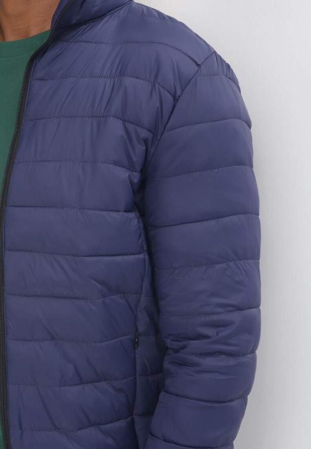 Granatowa Kurtka Pikowana Evila