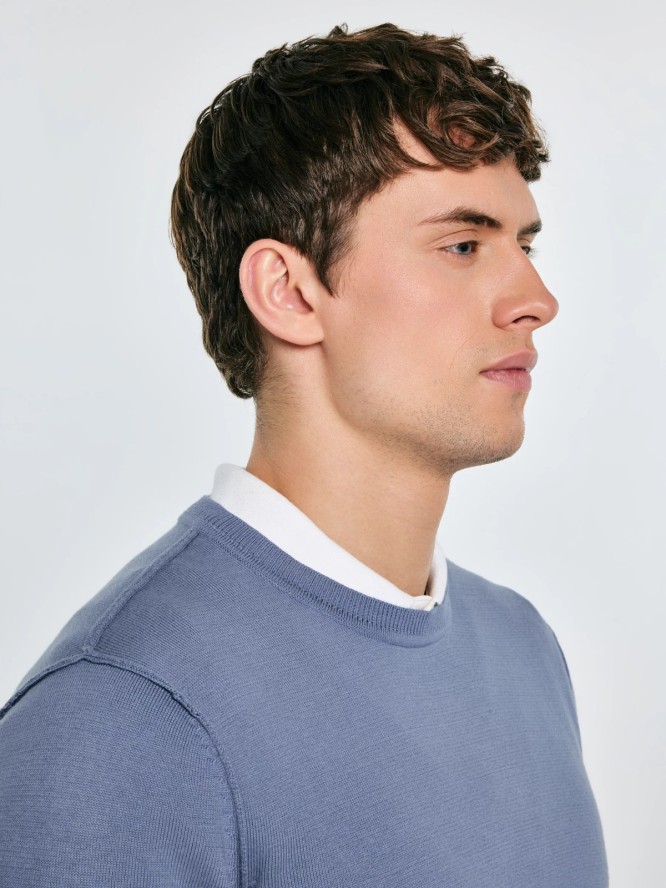 Sweter męski bawełniany niebieski Simoner 402