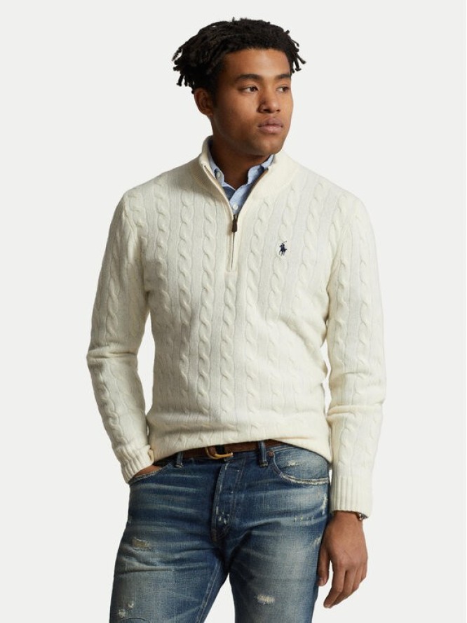 Polo Ralph Lauren Sweter 710876766001 Écru Regular Fit