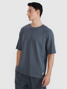 4F T-shirt oversize z modalem męski - szara S