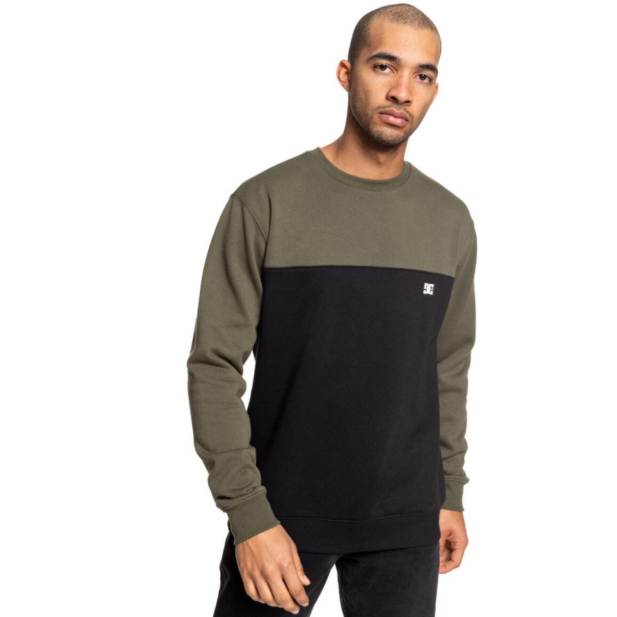 Bluza męskie Dc Shoes Rebel Crew Block 3 Green/black