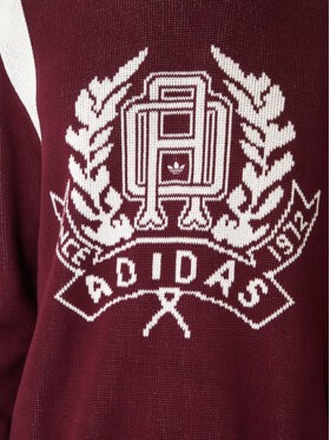 adidas Sweter JX8215 Bordowy Regular Fit