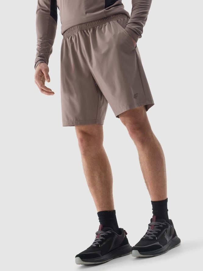 4F Spodenki treningowe z materiału z recyklingu męskie - brązowe 3XL