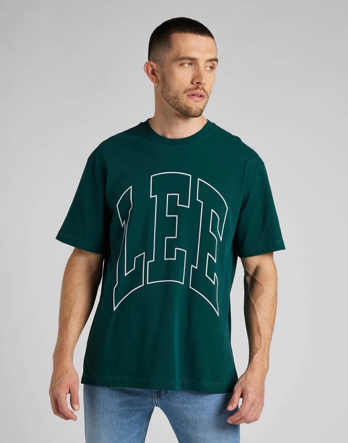 LEE SS VARSITY TEE MĘSKA KOSZULKA T-SHIRT LOGO ESMERALDA L69CFE96 112321823