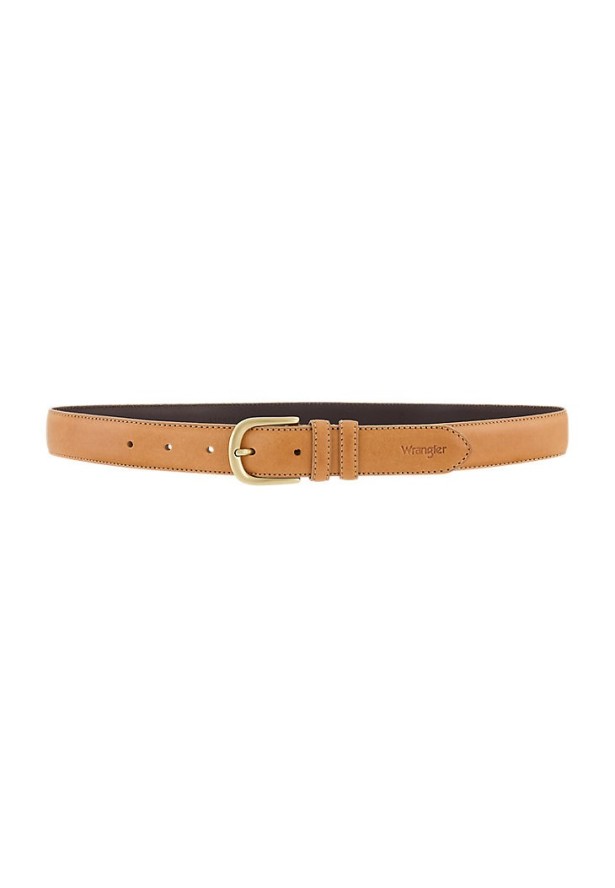 WRANGLER MĘSKI PASEK SKÓRZANY BOMBATO BELT DARK COGNAC 112358067 PREMIUM W0CL014422