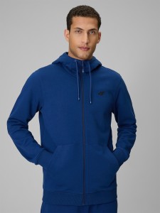 4F Bluza dresowa regular z kapturem męska - granatowa M