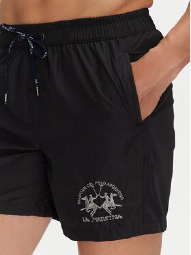 La Martina Szorty kąpielowe Clint MAM001 PL115 Czarny Regular Fit