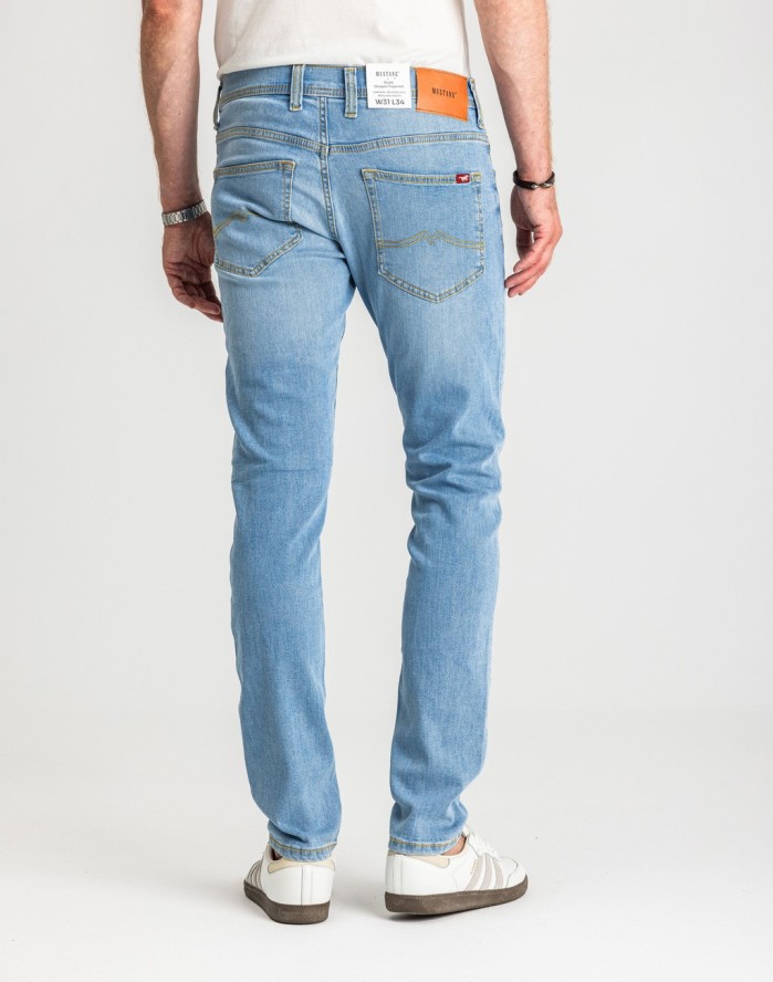 Męskie Spodnie Jeansowe Mustang Style Oregon Tapered Denim Blue 1017123 5000 401