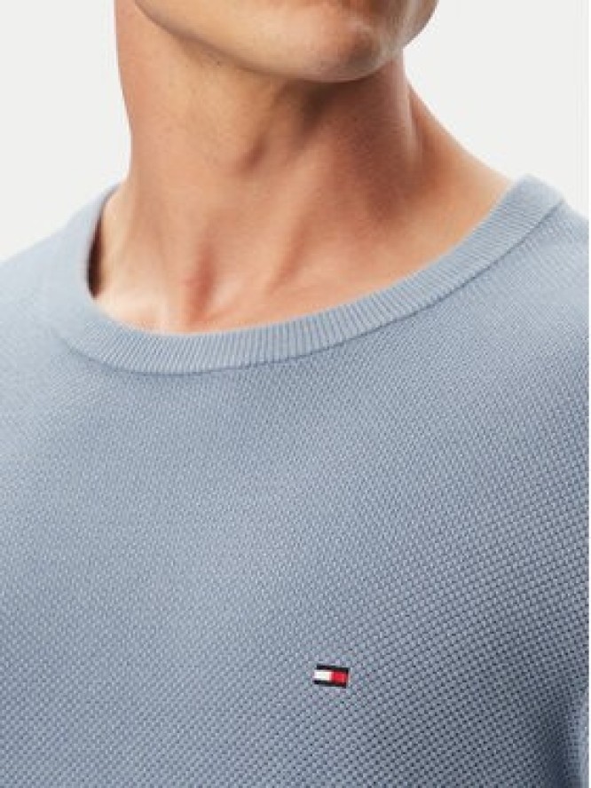 Tommy Hilfiger Sweter Essential MW0MW36347 Błękitny Regular Fit