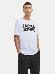 Jack & Jones T-Shirt Corp Logo 12151955 Biały Standard Fit