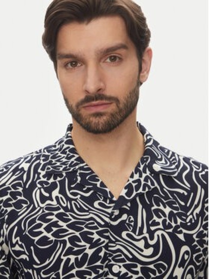 Lindbergh Koszula 30-203717 Granatowy Relaxed Fit