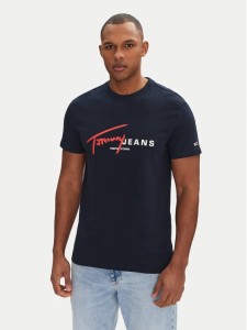 Tommy Jeans T-Shirt Signature Dna DM0DM20817 Granatowy Regular Fit