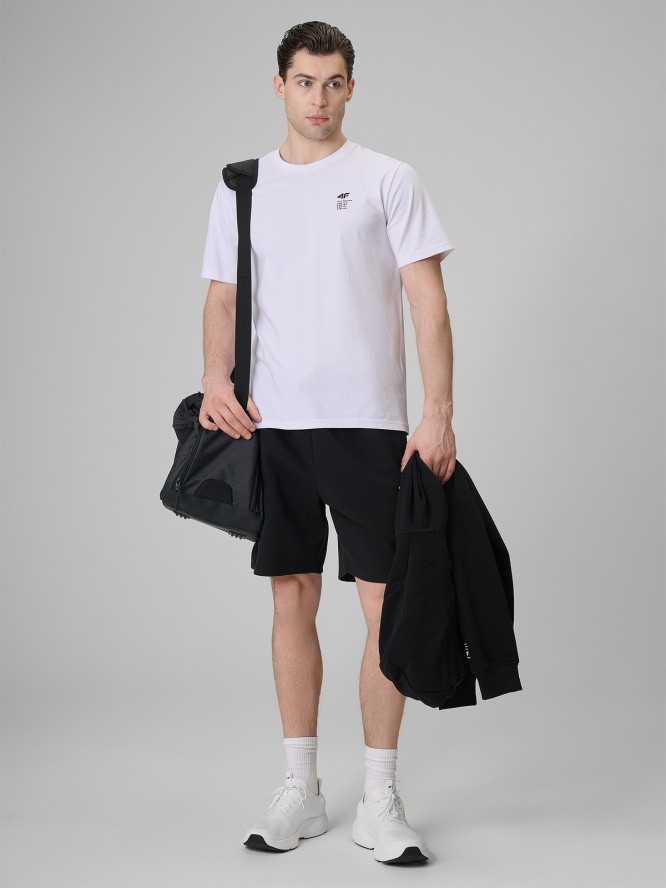 4F T-shirt regular gładki męski - biały 3XL