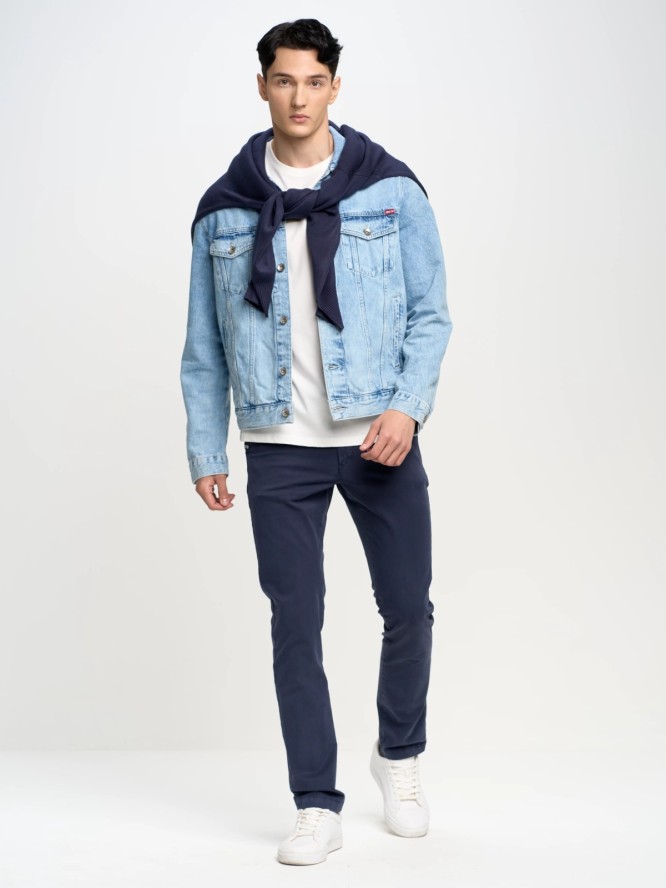 Spodnie męskie chinosy granatowe Erhat 404