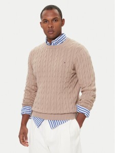 Tommy Hilfiger Sweter MW0MW33132 Beżowy Regular Fit