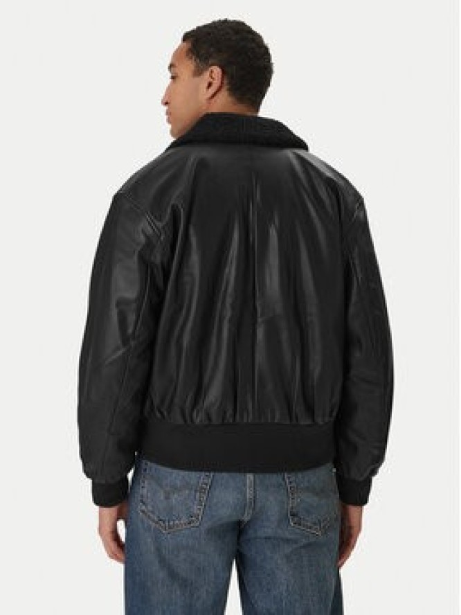 Calvin Klein Jeans Kurtka z imitacji skóry LV04RE403G Czarny Regular Fit