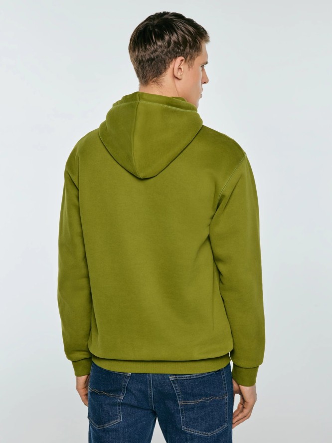 Bluza męska z kapturem z logo BIG STAR zielona Ashlyno 301