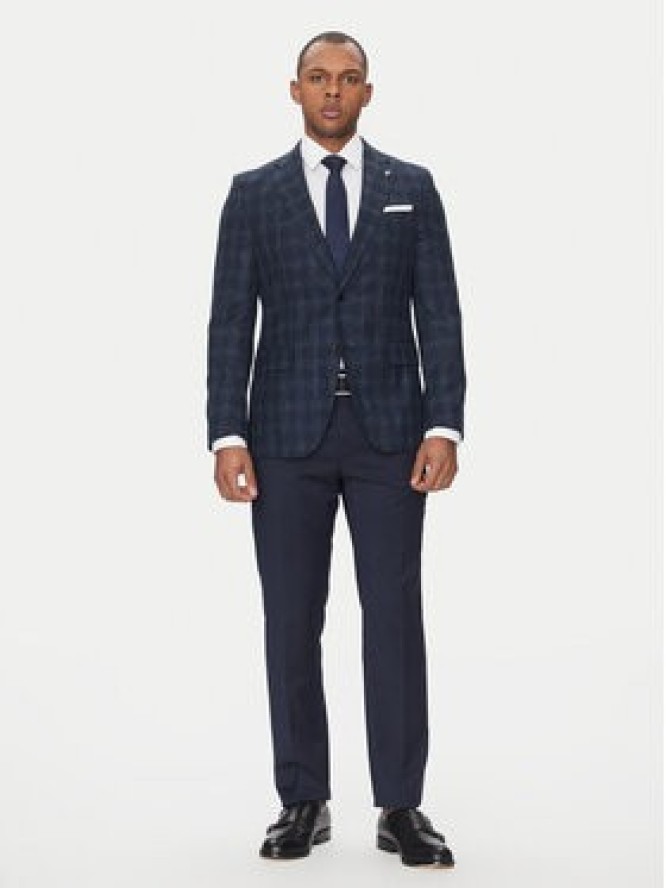 BOSS Marynarka H-Hutson-233 50535057 Granatowy Slim Fit