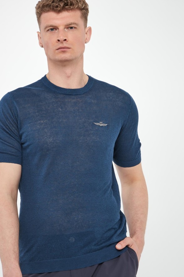 T-shirt męski lniany AERONAUTICA MILITARE