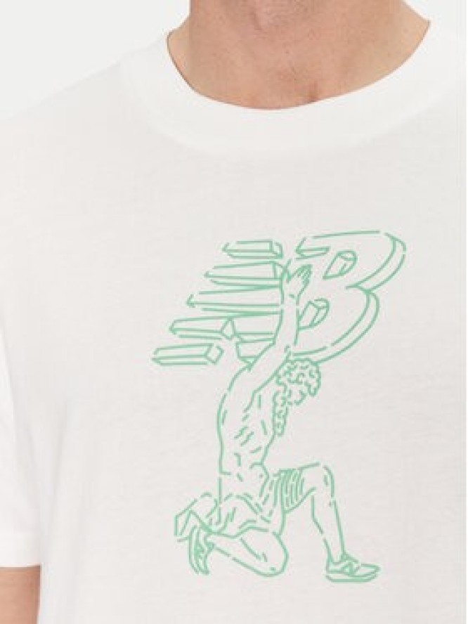New Balance T-Shirt MT51978 Biały Relaxed Fit