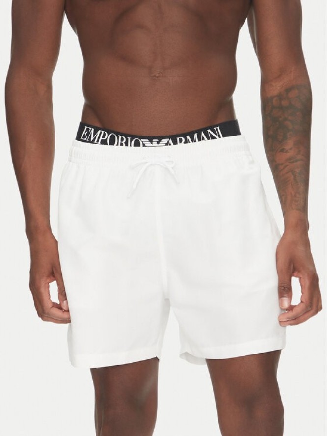 Emporio Armani Szorty kąpielowe EM000686 AF12329 U0002 Biały Regular Fit