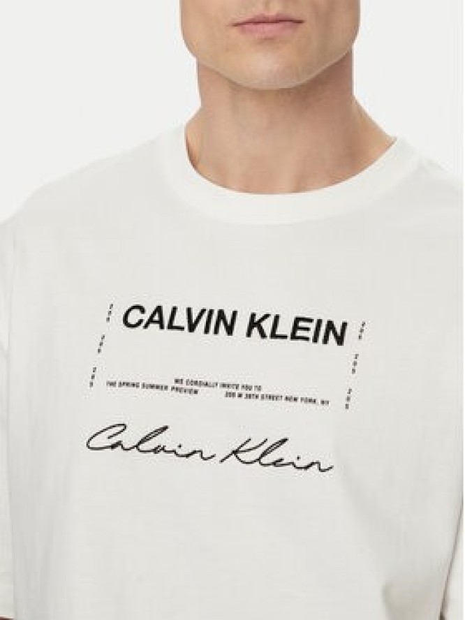 Calvin Klein Jeans T-Shirt LV04RE827G Biały Regular Fit