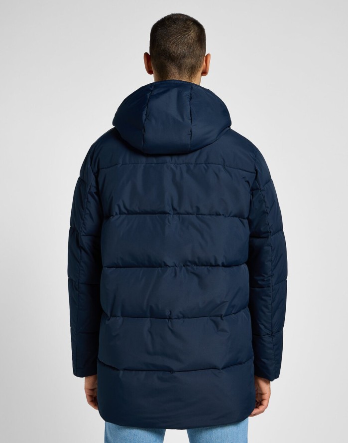 LEE MĘSKA KURTKA ZIMOWA LONG PUFFER JACKET RIVET NAVY 112355663 LD48015599