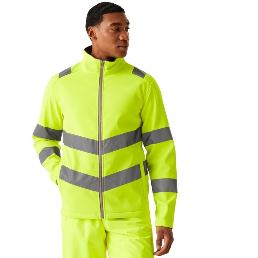 Męska 2warstwowa Kurtka Soft Shell Pro Contract Ablaze HiVis