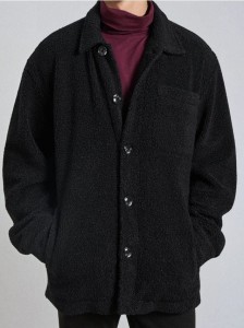 Rozpinana bluza z kołnierzem - czarny