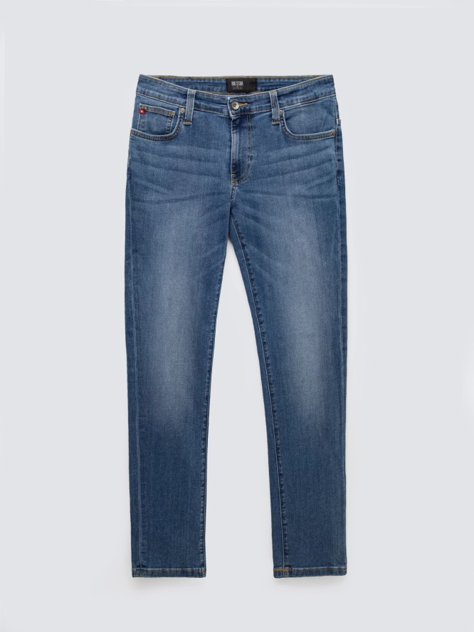 Jeansy męskie dopasowane niebieskie Ronan 397