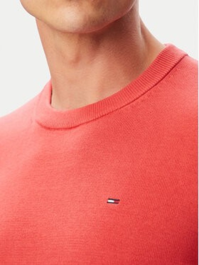Tommy Jeans Sweter DM0DM22853 Koralowy Slim Fit