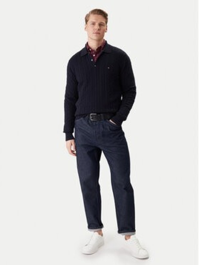 Tommy Hilfiger Sweter Classic MW0MW41955 Granatowy Regular Fit