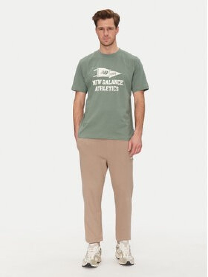 New Balance T-Shirt MT51924 Zielony Relaxed Fit