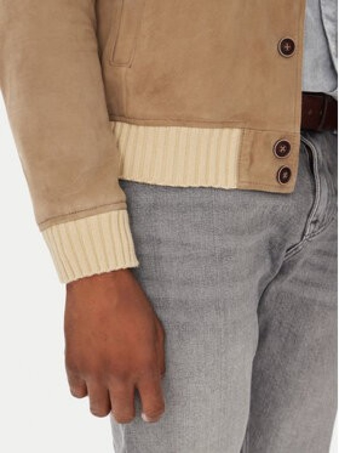 Milestone Kurtka skórzana MSDario 531621 60695 Beżowy Regular Fit