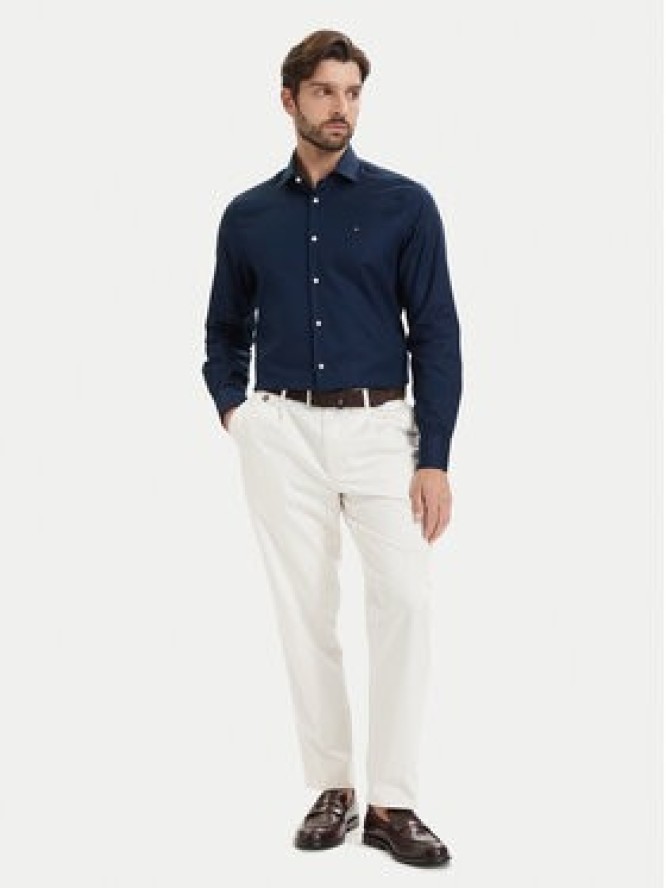 Tommy Hilfiger Koszula Dobby MW0MW43747 Granatowy Regular Fit
