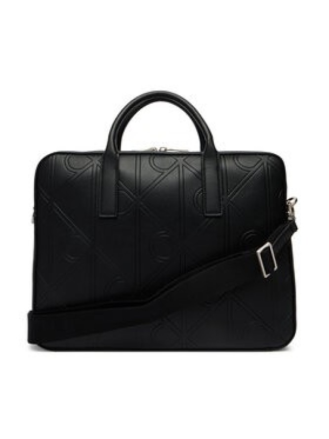 Calvin Klein Torba na laptopa Emblem Aop Emboss Commuter LV04D3329G Czarny