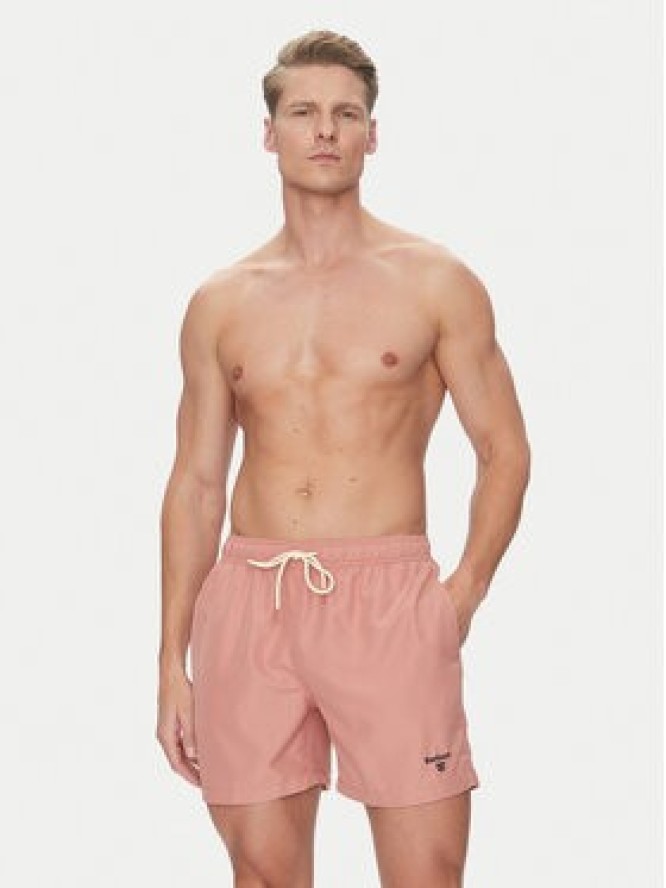 Barbour Szorty kąpielowe Staple Logo 5"MSW0064PI55 Różowy Regular Fit