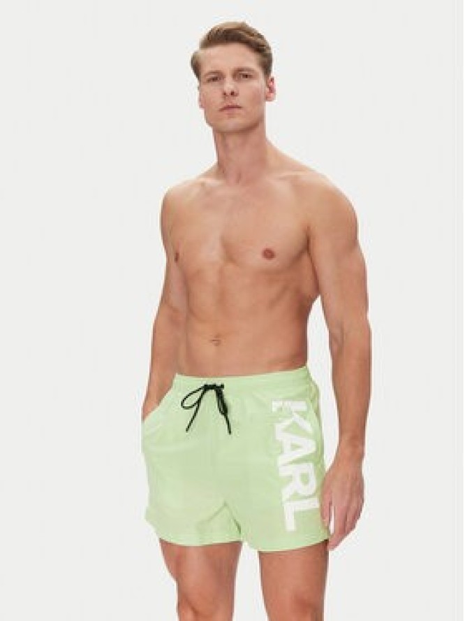 KARL LAGERFELD Szorty kąpielowe A1M46013 Zielony Regular Fit