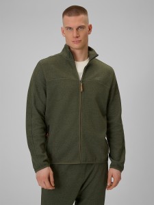 4F Bluza dresowa regular bez kaptura męska - khaki XXL
