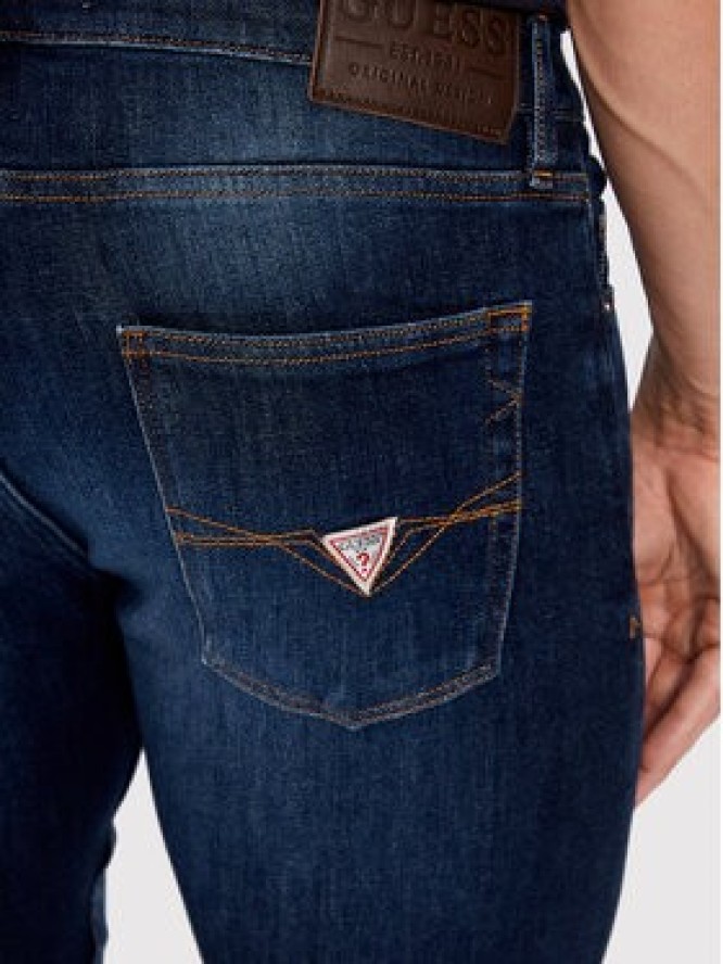 Guess Jeansy Chris M2YA27 D4Q41 Granatowy Super Skinny Fit