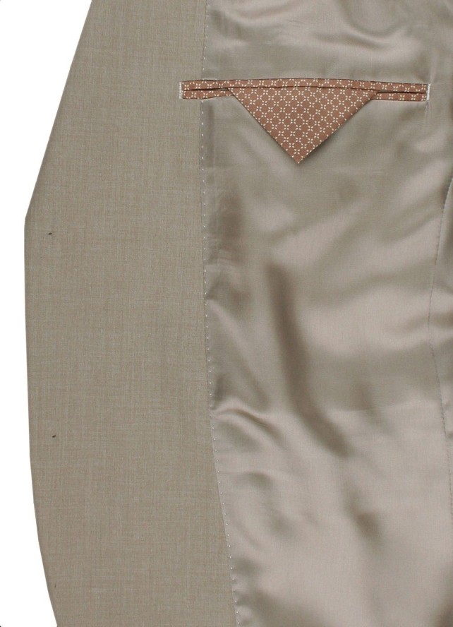 Taliowany Garnitur (Slim) - MEN'SFIELD - Beżowy