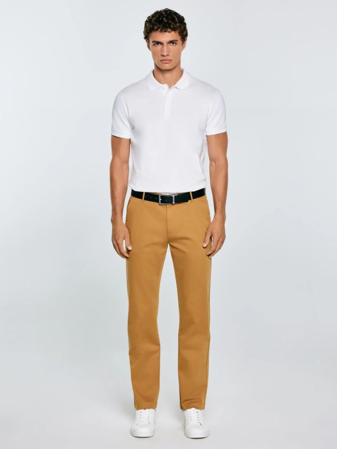 Spodnie męskie chinosy jasnobrązowe Trevor 802