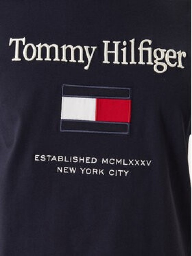 Tommy Hilfiger T-Shirt Embro Flag MW0MW42736 Granatowy Regular Fit