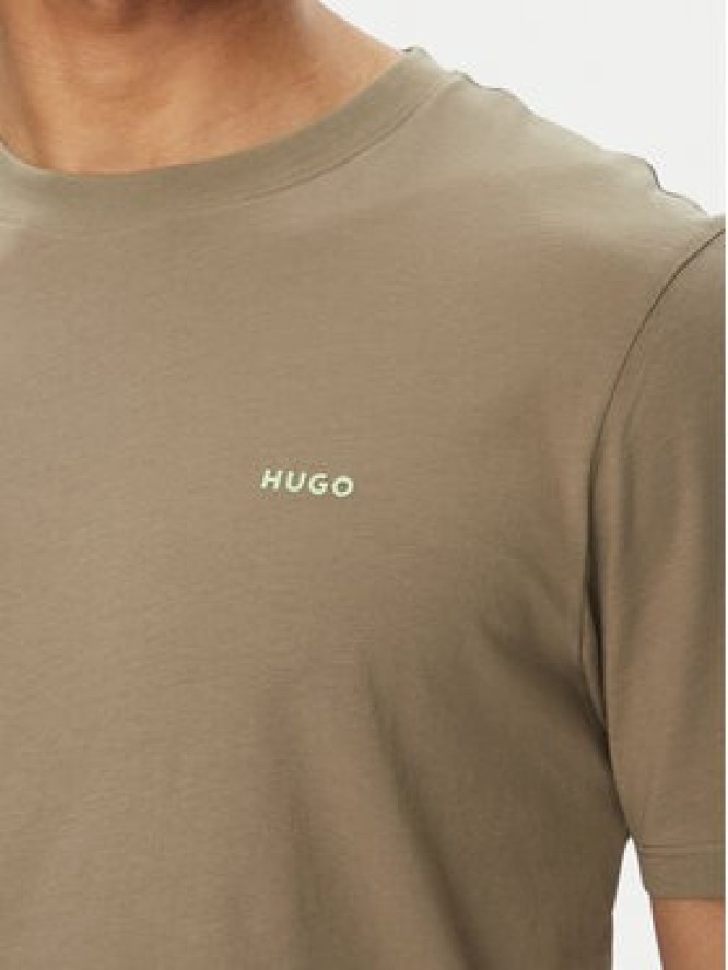 HUGO T-Shirt Dero222 50466158 Brązowy Regular Fit