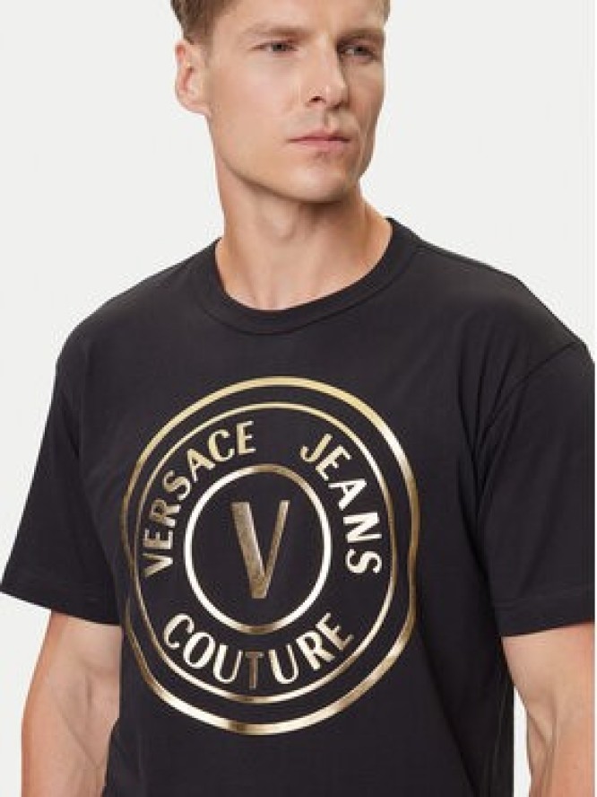 Versace Jeans Couture T-Shirt 79GAHT01 CJ00T Czarny Regular Fit