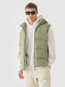 4F Bezrękawnik puchowy z naturalnym wypełnieniem męski - khaki S